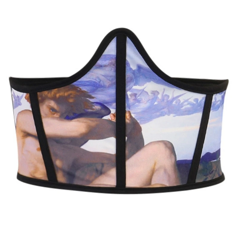 

Punk Corset Oil Painting Goth High Waist Corsets Harajuku Vintage high Waist Shaper Women Corsets Oil Painting Bustiers