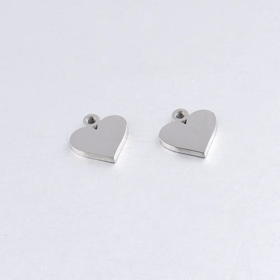 

20Pcs/Lot 11*10mm Mirror Polish Peach Heart Charms Stainless Steel Charms For DIY Making Necklace Bracelets Christmas Jewelry