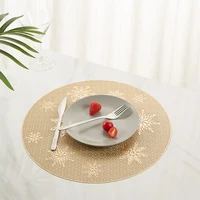 pvc placemat resturant place mat dining table insulation pad flower luxury insulation pad round table mat christmas decor 1pc
