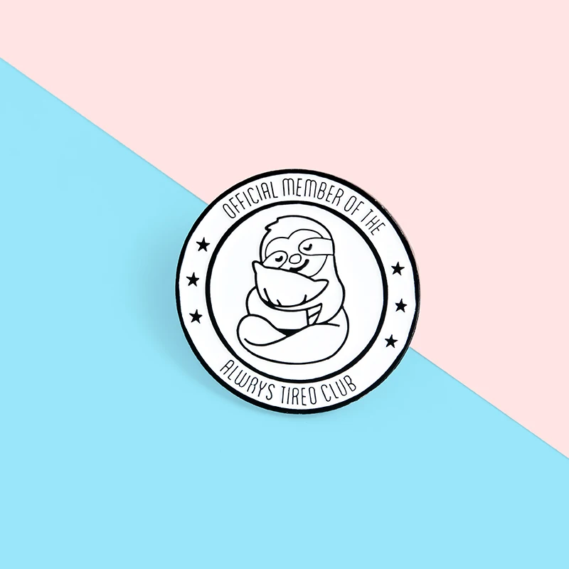 Спящий Ленивец эмалевые булавки милые животные ювелирные изделия уставшие