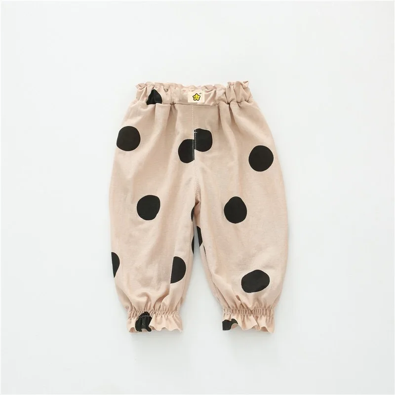 Штаны для новорожденных с большими точками леггинсы маленьких девочек и
