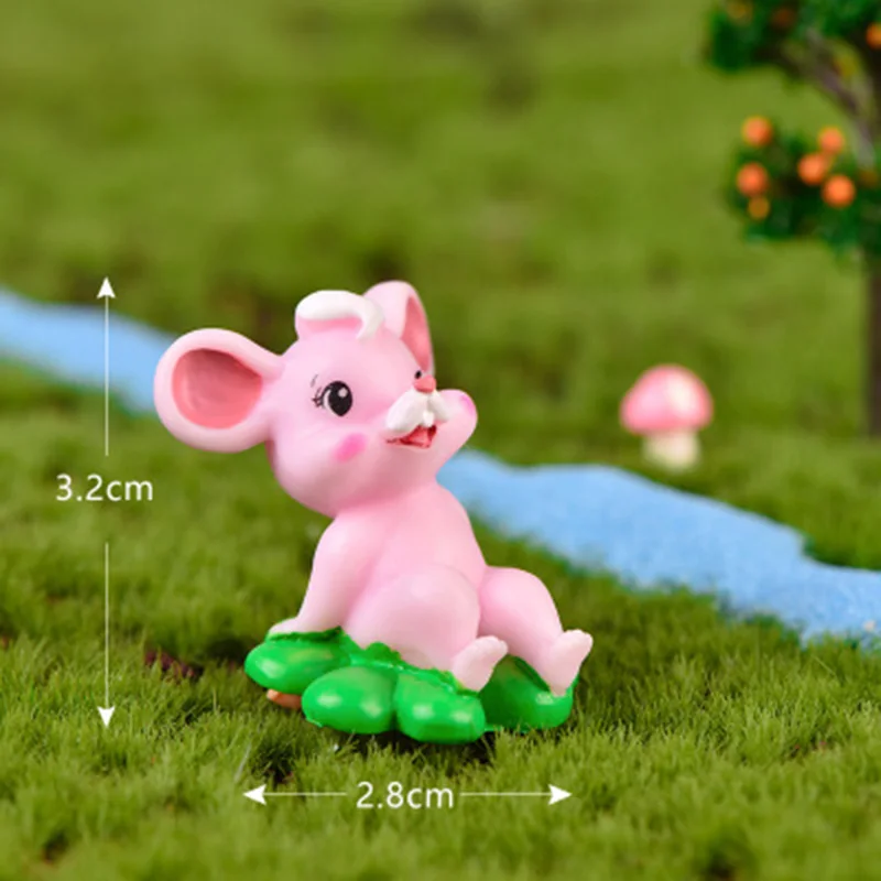 Lucky Fortune мультфильм Розовая мышь Фея Сад миниатюрные Kawaii мышь микро Пейзаж украшения для самодельного изготовления домашний декор 1 шт - Цвет: 4