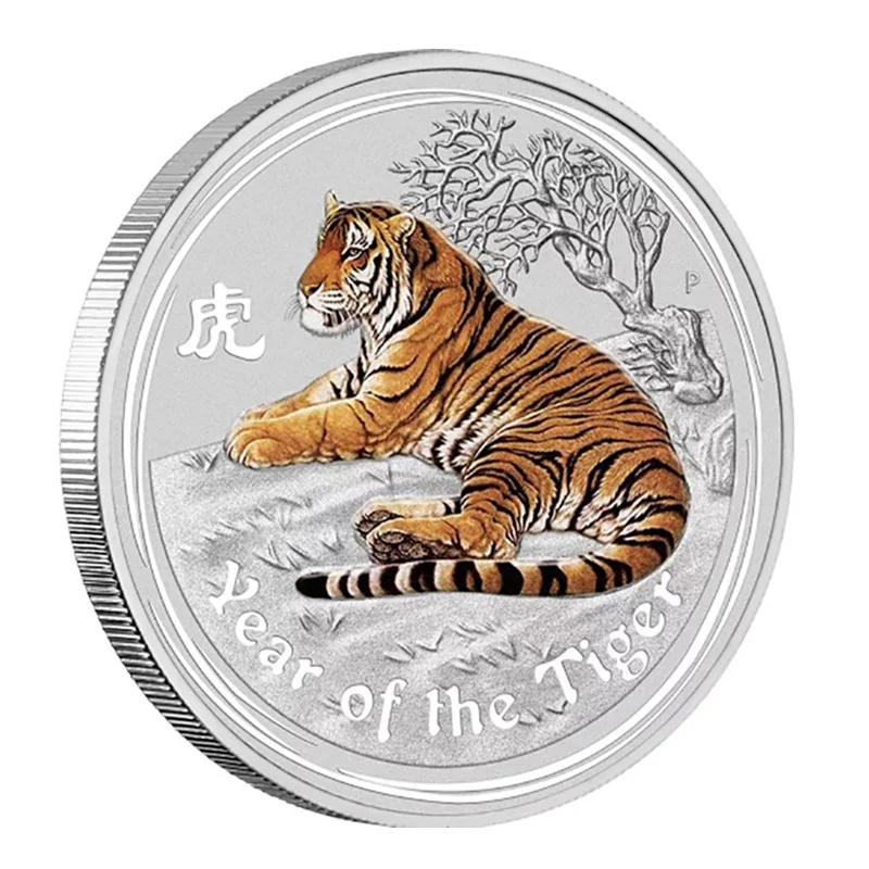 

Australia Zodiac Animal 2022 Year of The Tiger Silver Plated Coin 1 Oz Elizabeth II Commemorative Medal Collection New Year Gift
