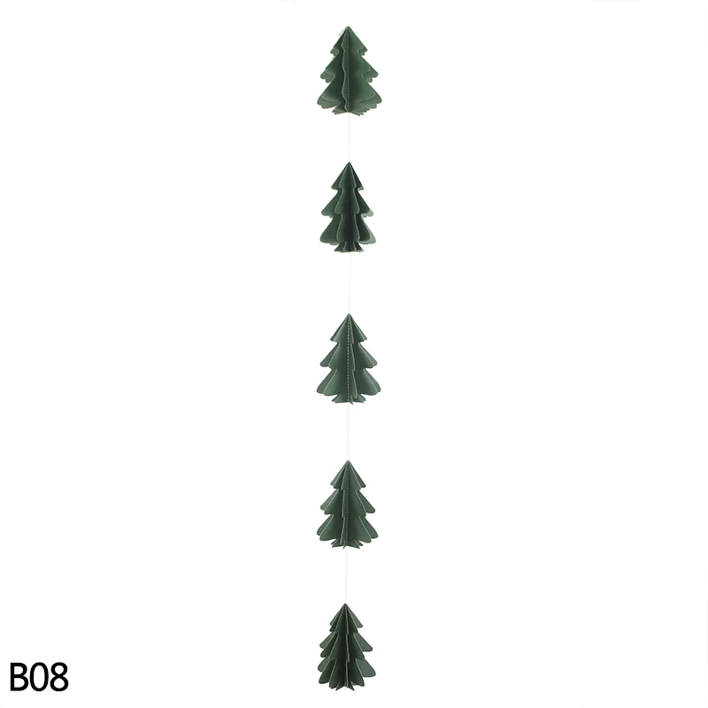4-B08 1 шт. 2,5 м длина 3D в форме рождественской елки баннер бумага Гарланд на Рождество год вечерние подвесные Декор 8z - Цвет: 4-B08