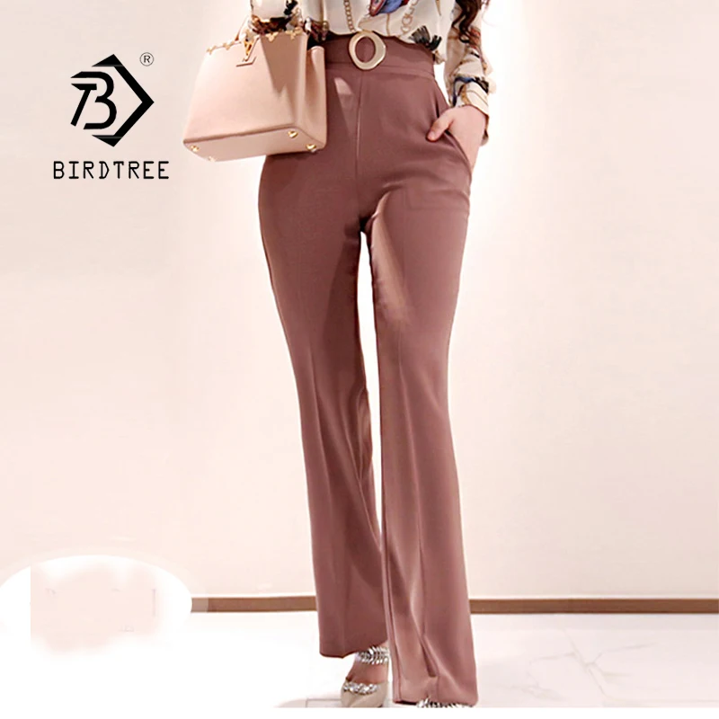 

Осень 2020 новые корейские офисные женские OL расклешенные брюки Элегантные повседневные широкие женские брюки с высокой талией B08403