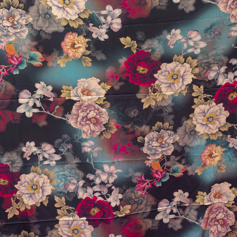 Китайский Шелкопряд шелковый крепированный сатин простой стрейч широкий