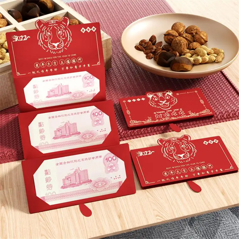 

2022 Red Envelope Folding Red Paket Tiger New Year Gift Spring Festival Decorations Valentine's Day Wedding Party Supplies