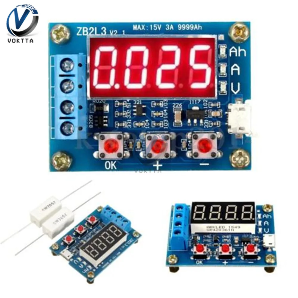Индикатор емкости литиевого аккумулятора 18650 тестер батареи ZB2L3 с ЖК-дисплеем