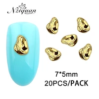 75mm 20pcspackage decoration golden charm summer nail decoration 3d irregular metal nail art four color nail art accessories
