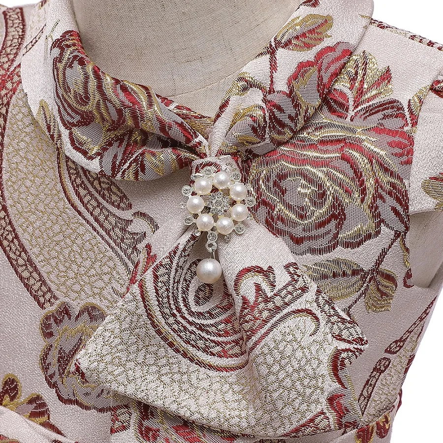 Детские вечерние платья смокинги для девочек Свадебное платье с вышивкой