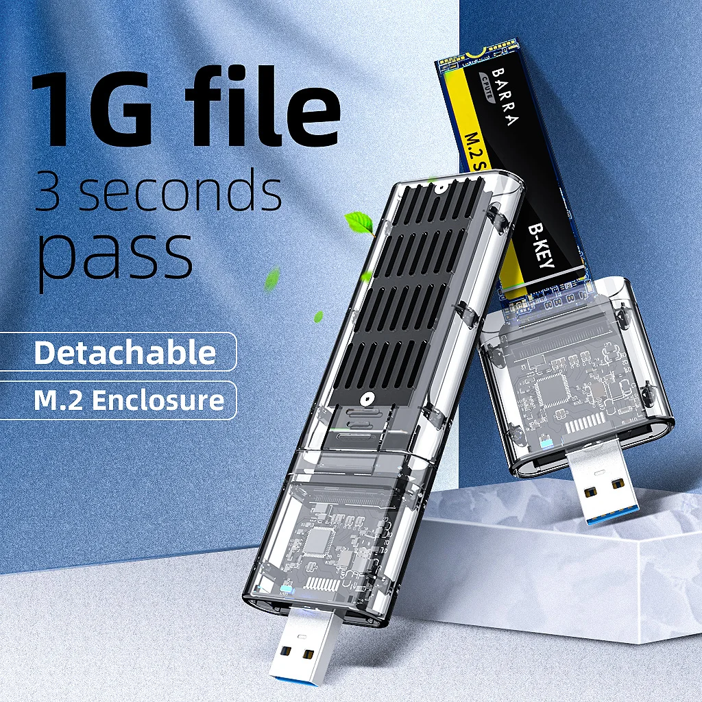 Высокоскоростной 5 ГГц M.2 к USB 3 0 SSD адаптер M2 Чехол Для PCIE NGFF SATA M / B Ключ диск Box для