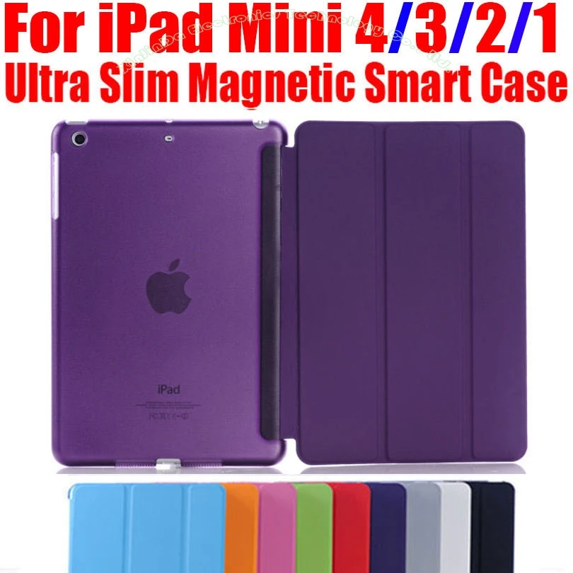 

Smart Cover For iPad Mini4 5 Ultra Slim PU Leather Case + PC translucent back case for Apple ipad mini 5 4 3 2 IM401