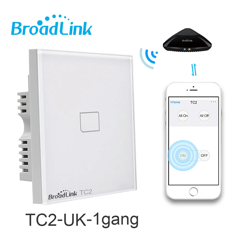 Broadlink TC2 1/2/3 Gang-стандарт Великобритании 2020 Новый выключатель света белая