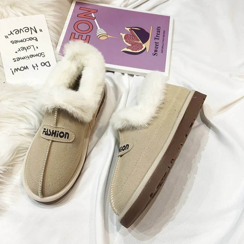 Aphixta/теплые зимние ботинки на меху женская повседневная обувь плоской подошве из