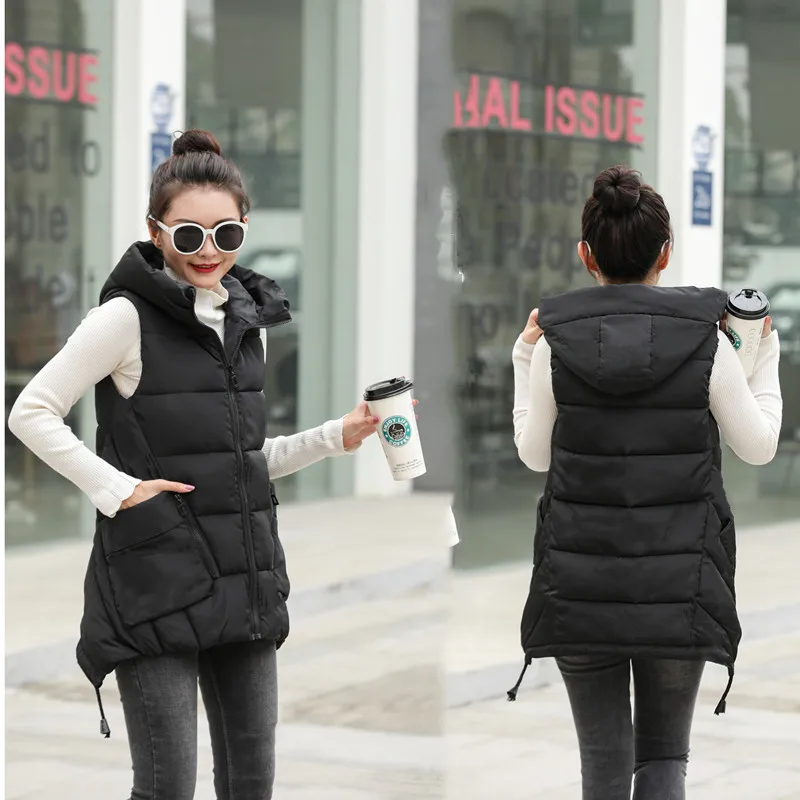 Зимний женский жилет новый хлопковый без рукавов большого размера Осенний