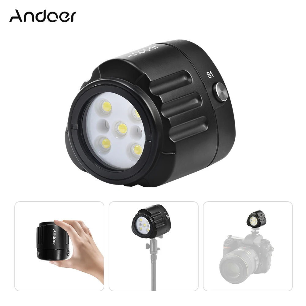 

Andoer профессиональный светодиодный светильник для дайвинга, водонепроницаемый Светодиодный светильник-амфибия для подводной съемки, 40 м/130 ...