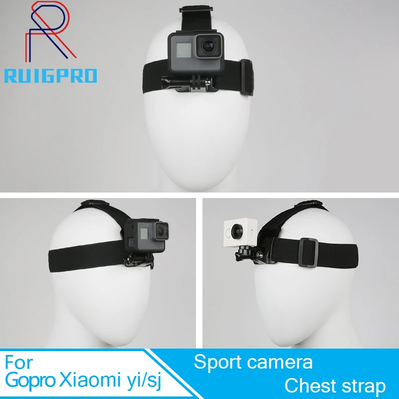 

Ruigpro for Head strap mount For Gopro Hero 10 9 8 7 6 5 4 3+Xiaomi yi 4K Action Camera For Eken H9 SJCAM for Go Pro Accessories