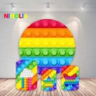 Виниловый фон для фотосъемки Niholia с радужными кругами для вечерние