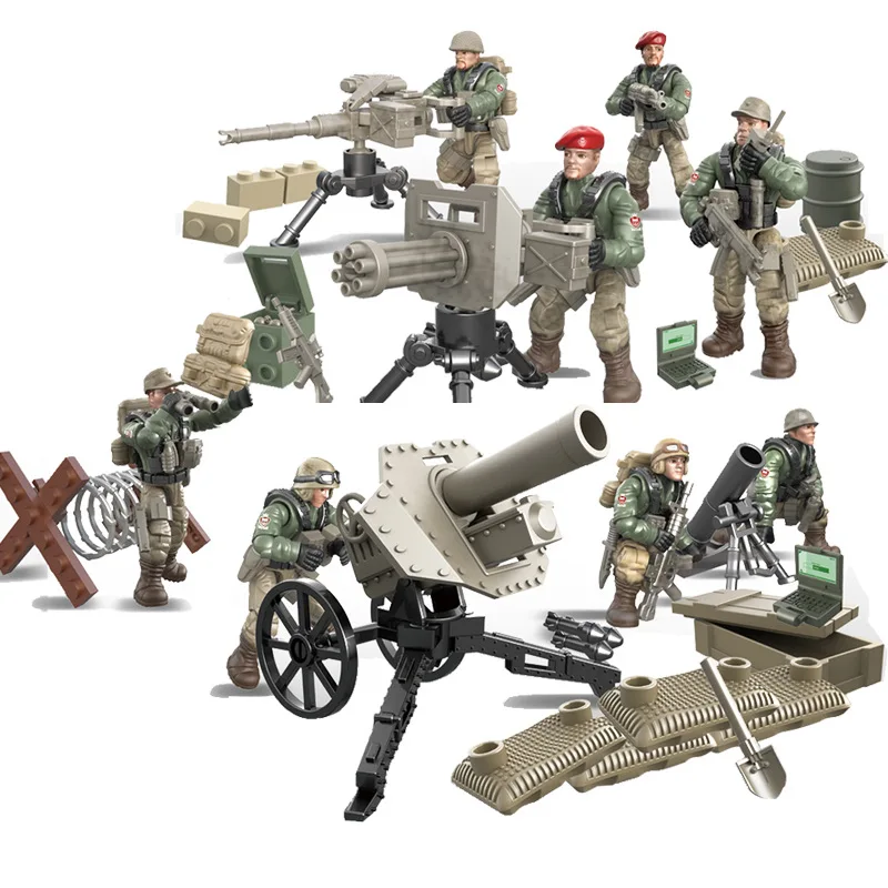 4 шт./компл. детские игрушки мини военные строительные блоки экшн фигурки солдат