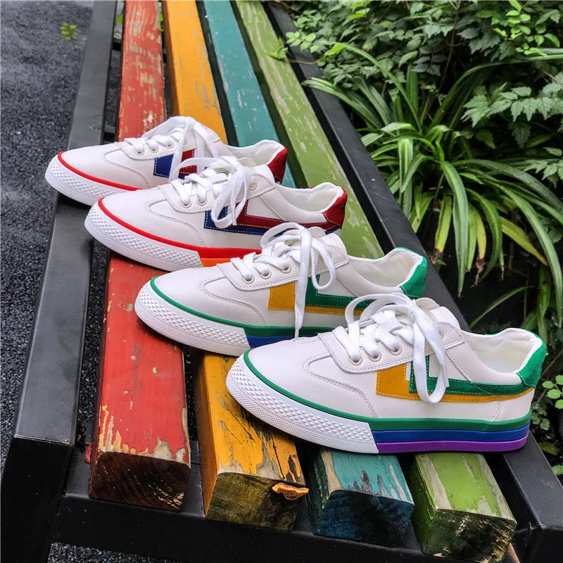 Парусиновая обувь Новинка 2019 года белые туфли на плоской подошве спортивная цвет