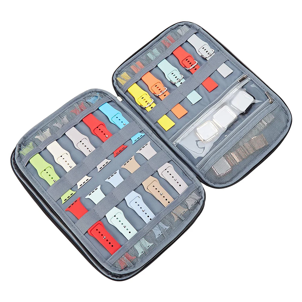 Durable 40 Slot Felt Watch Organizer Box Watchband Storage Case for Apple Band Pouch Strap Holder Bag | Электроника