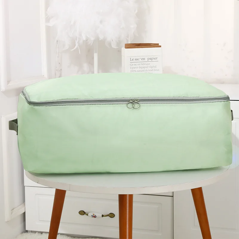 Macaroon Green Новинка, 1 шт., домашняя тканевая стеганая сумка для хранения, вместительная оксфордская одежда, органайзер, чехол-контейнер, складной шкаф, аккуратный Чехол, M, L, XL, XXL - Цвет: Macaroon Green