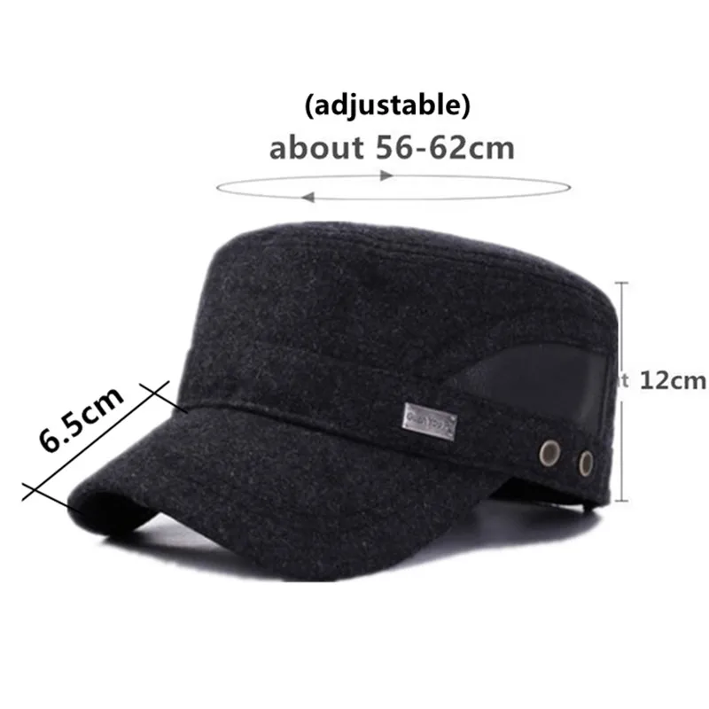 XdanqinX Winter Men&#39s Cap Warm Earmuffs Caps New Thermal Military Hats Snapback Men Flat Adjustable Size Casual Navy Hat | Аксессуары