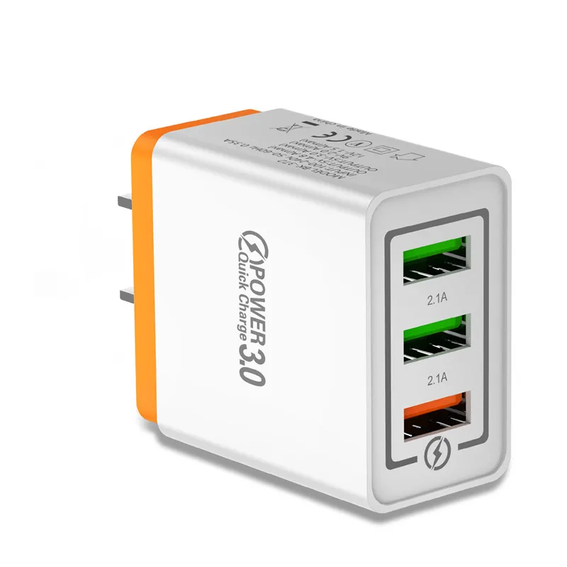 USLION USB зарядное устройство 3A Quick Charge 3,0 Для iPhone Micro type C быстрое настенное зарядное устройство для samsung Xiaomi huawei зарядное устройство для мобильных телефонов - Тип штекера: Orange