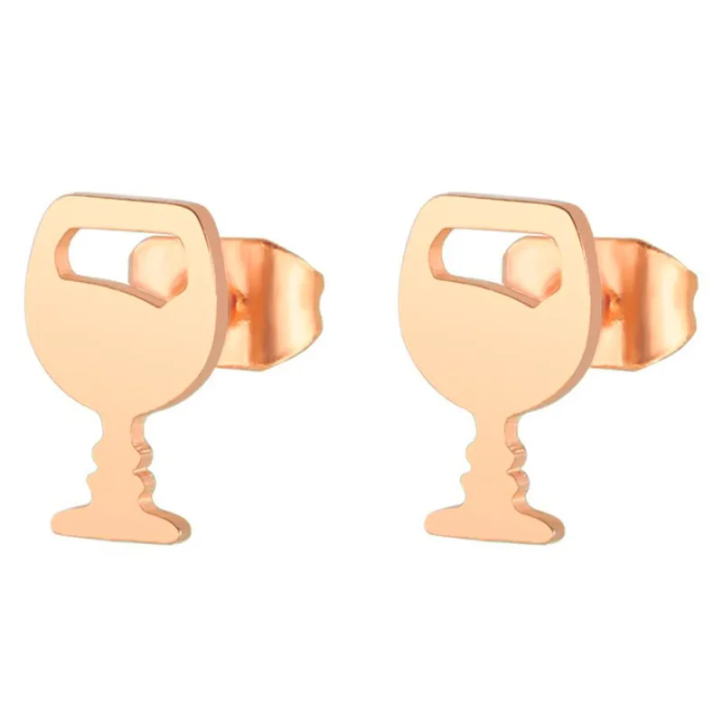 Женские серьги гвоздики из нержавеющей стали в виде стакана|Серьги-гвоздики| |