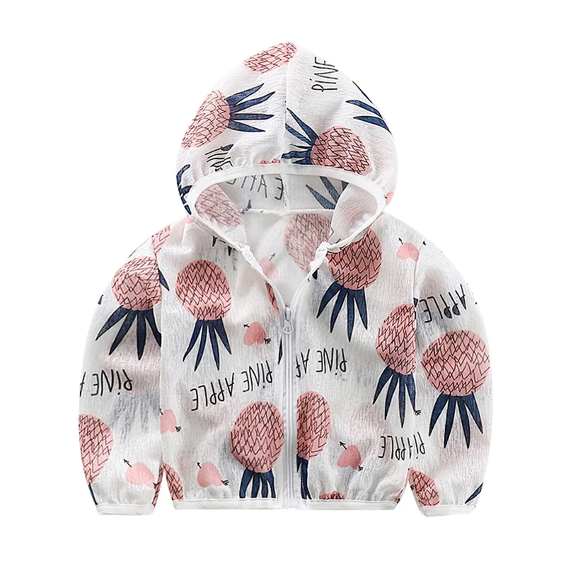 Летнее пальто детская одежда унисекс для защиты от солнца с капюшоном на молнии