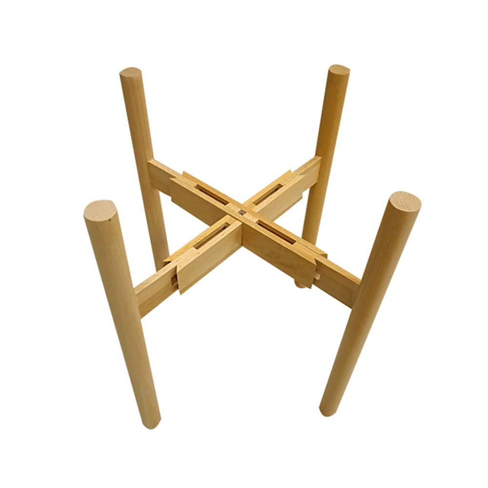 

Adjustable Stand Holder Rack Wooden Sturdy for Flower Potted Indoor Outdoor G10