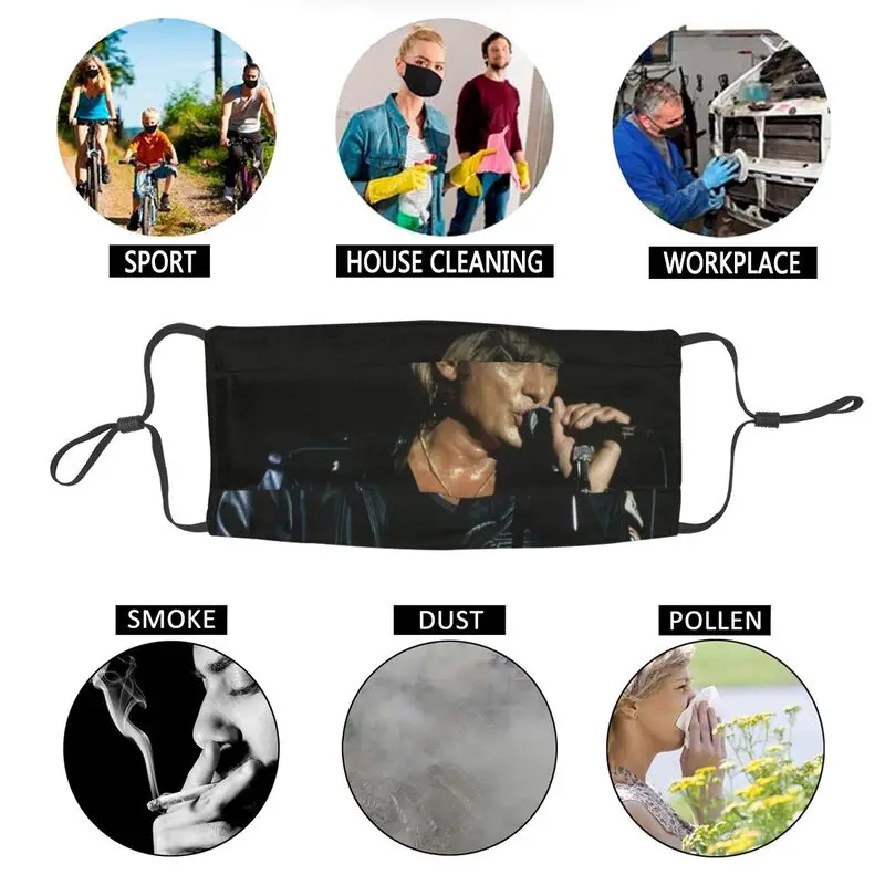 

Johnny Hallyday Breathable Adult Mouth Face Mask French Rock Singer Anti Haze Dust Protection Cover Respirator Mouth-Muffle