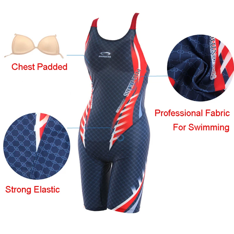 

Professional Competitive Swimwear women One piece Swimsuit PHINIKISS Athletic Swimming Suit Bodysuit Trunks Slim padded lycra
