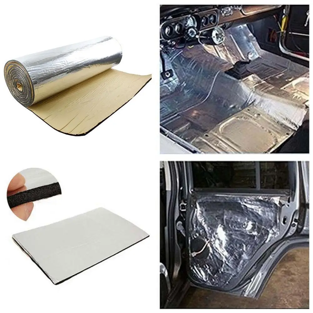 

Car Sound Deadener Mat Noise Bonnet Insulation Deadening Hood Engine Firewall Keep Warm Aluminum Foam Sticker