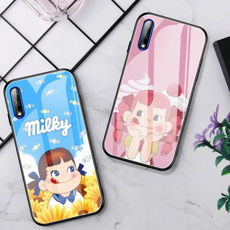 

Cuto Peko Lollipop Phone Case Glass Fundas For Huawei P20 P30 Lite Mate 9 10 20 Pro Nova 3i 5 3E Cover Accessories