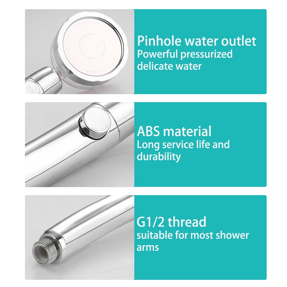 High Pressure Rotating Bathroom Turbo Shower Head Hand-held Water Saving Rainfall Baby Adult Bath Sprinkler | Обустройство дома