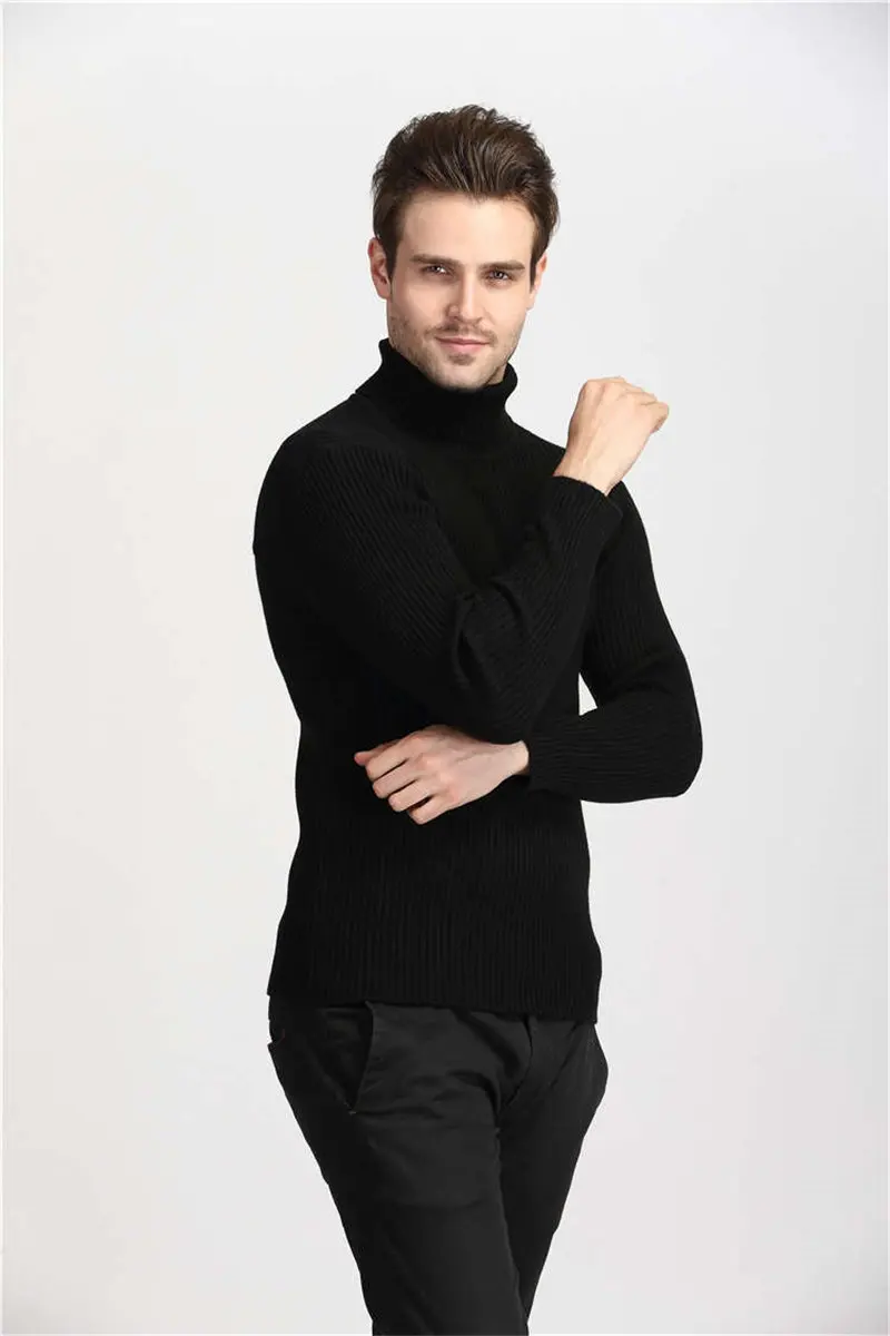 Зимний Dikke Warme Kasjmier Trui Mannen Coltrui Heren Truien Slim Fit Klassieke Wollen Pull Homme|Джемперы| |