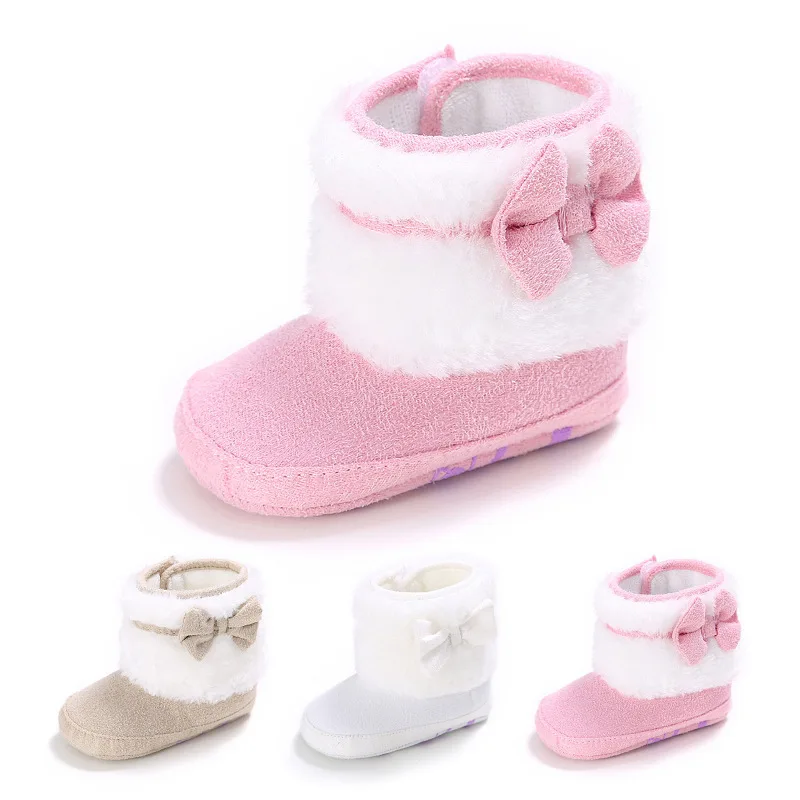 

Autumn Winter New Baby Snow Boots Soft Sole Infant First Walkers Toddler Girls Booties Prewalkers Shoes 11cm 12cm 13cm