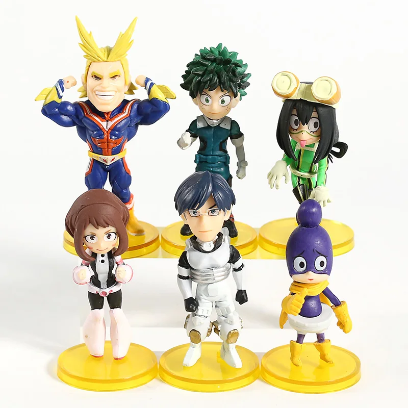 My Hero Academy Midoriya Izuku Bakugou Katsuki Todoroki Shoto All Might Ochaco Uraraka Asui Tsuyu Figures Toys Set