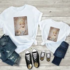 Футболка женская с принтом Золушки, модная эстетичная рубашка с принтом в стиле поп, в стиле Харадзюку, семейный наряд для мамы и меня, на лето