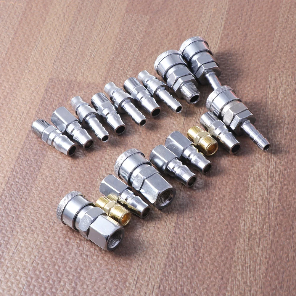 

18pcs Fast Joint Kit 1/4 Inch Air Line Hose Compressor Fitting Couplings Connector Release Male Female Air Tool Accessories