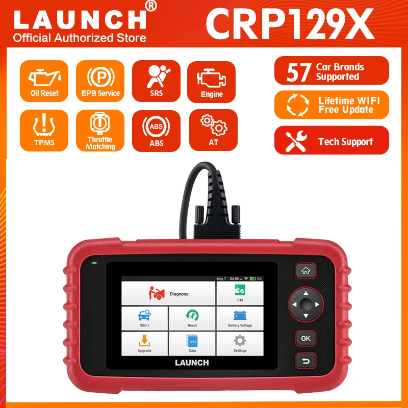 Launch CRP129X автомобильный диагностический инструмент X 431 OBD2 сканер ABS SRS