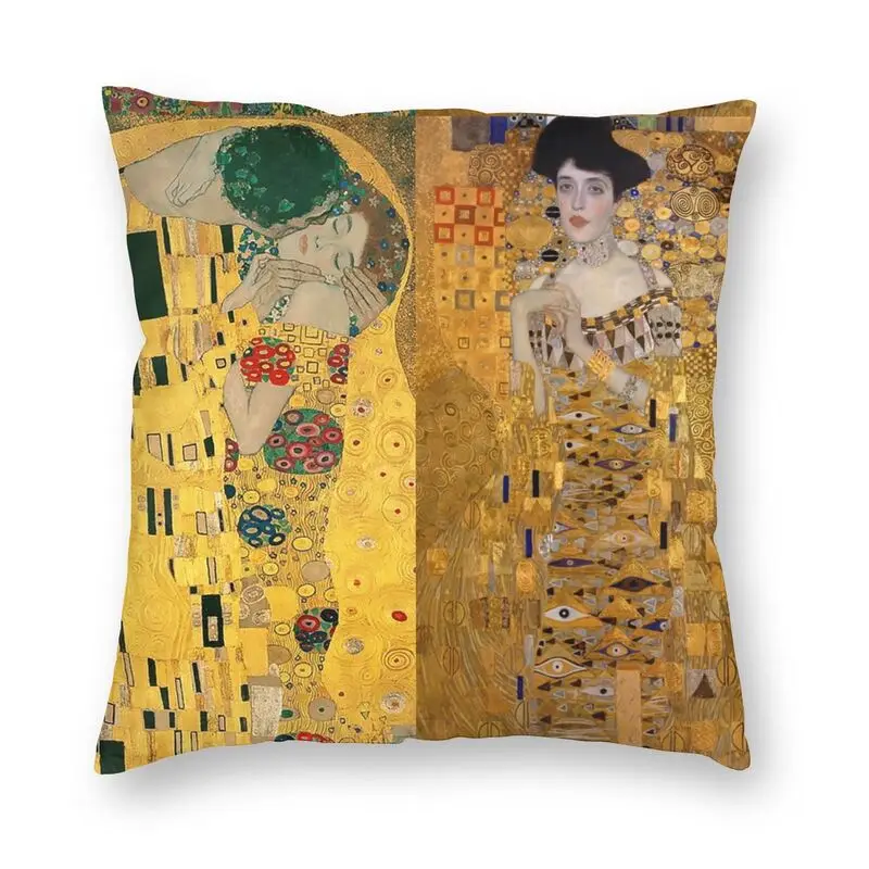 

Модный квадратный чехол для подушки Gustav Klimt, домашний декор, 3D двухсторонний принт, поцелуй, аделе, наволочка для автомобиля