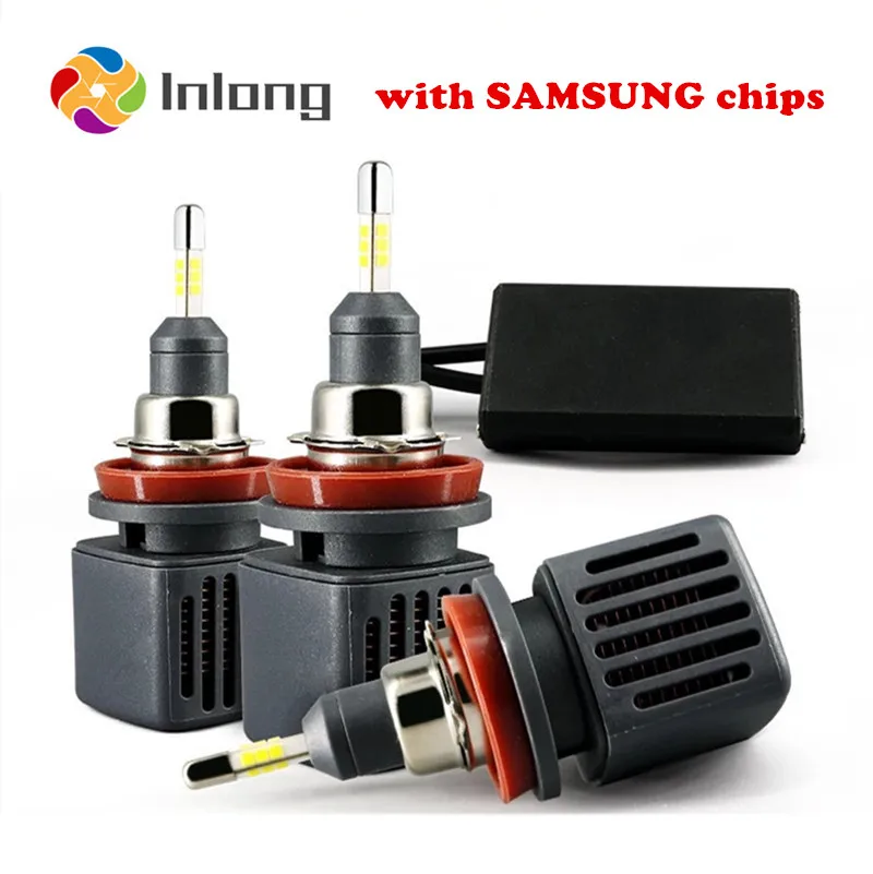 С 4-х сторон SAMSUNG чипы мини H4 светодиодный H7 10000LM D2S H1 H9 H11 9005 D3S 9006 HB4 D1S автомобильные головные фары лампы 6500 к Противотуманные фары 12V