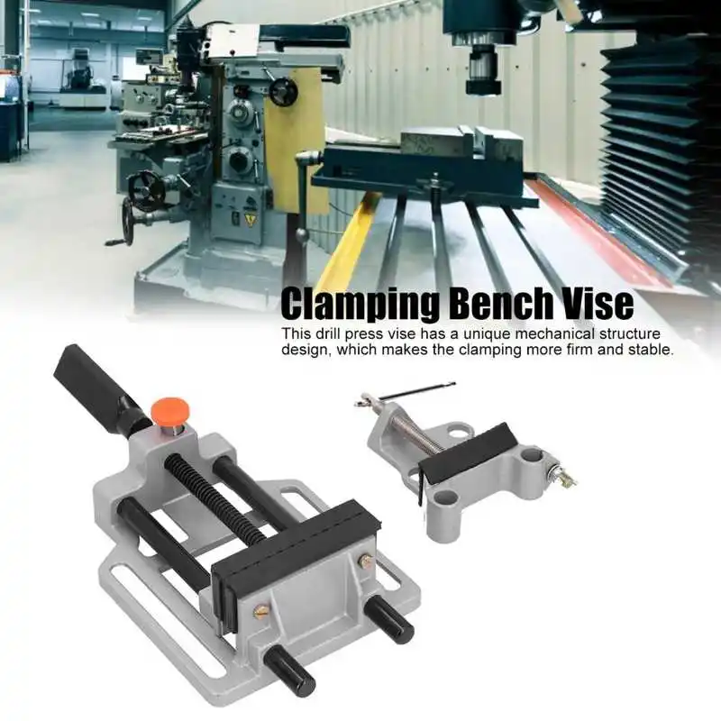 

100mm Clamp Press Vise Flat Push Clamping Bench Drilling Vice Machine Hand Operated Tools