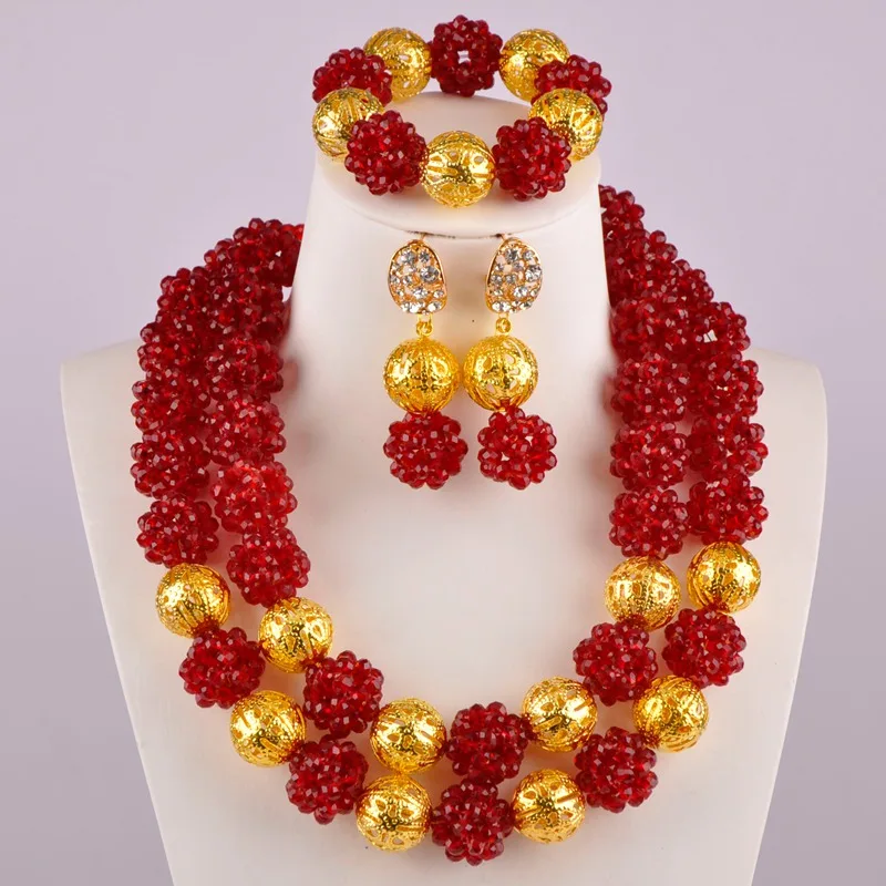 

Хрустальные Африканские свадебные бусы, нигерийское ожерелье, костюм, ювелирный набор