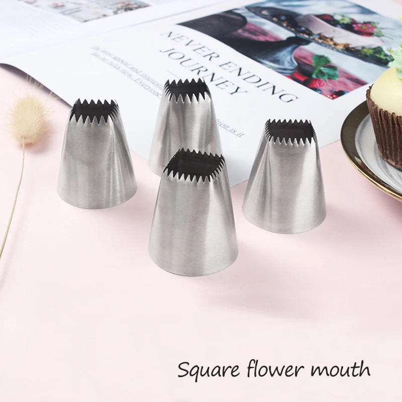Square Stainless Steel Decorating Mouth Lcing Piping Nozzles Bakery DIY Cake Making Cream Kitchen Pastry Baking | Дом и сад