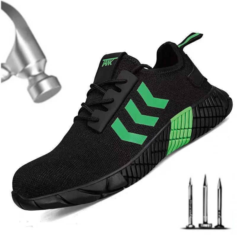 

Мужские защитные кроссовки со стальным носком, легкая дышащая нескользящая обувь для строительных работ