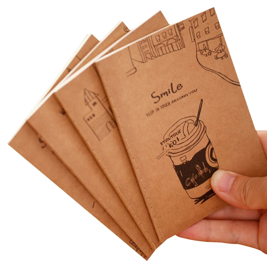 

Free shipping 40packs Good times kraft paper notepad soft copy 64K small notebook Cowhide student stationery