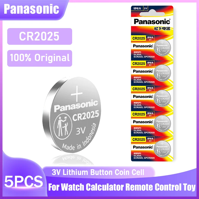 Литиевая батарея для игрушек Panasonic CR2025 CR 2025 DL2025 ECR2025 BR2025 3V 5 шт. | Электроника